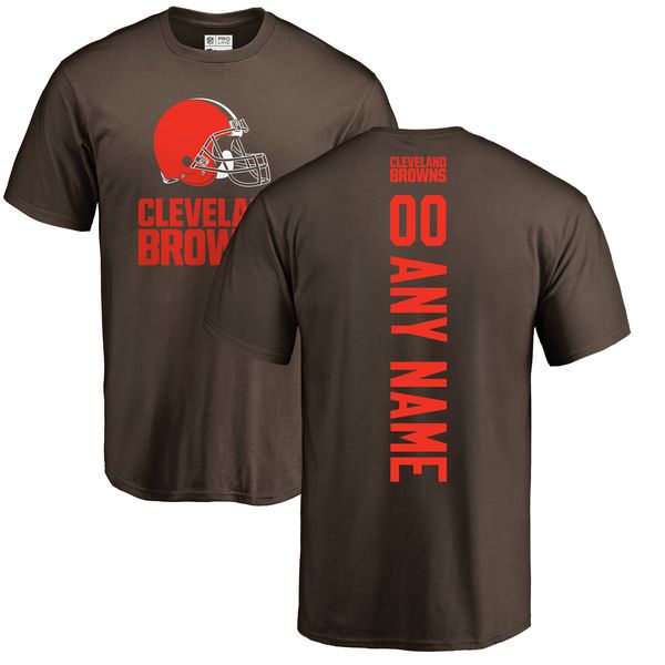 Men Cleveland Browns NFL Pro Line Brown Custom Backer T-Shirt->->Sports Accessory